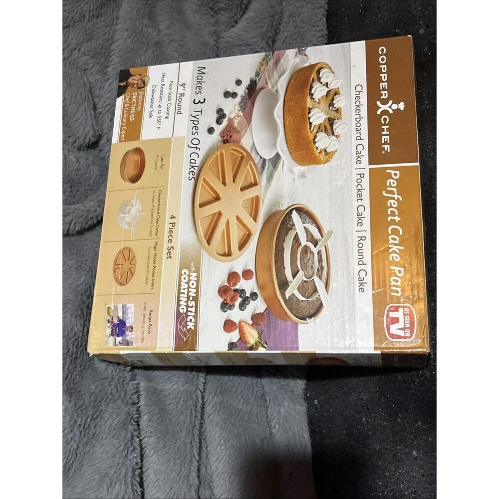 Copper Chef Perfect Cake Baking Pan AS SEEN ON TV Checkerboard Magic Pocket